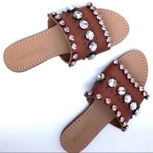 Mystique Leather Sandals Brown Embellished Rhinestones
Mystique Boutique Size 8